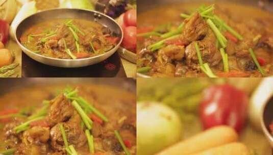 厨师制作黄焖鸡 (15)高清在线视频素材下载