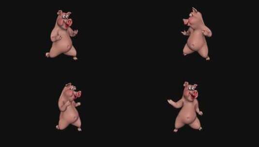小猪跳舞的卡通动画高清在线视频素材下载