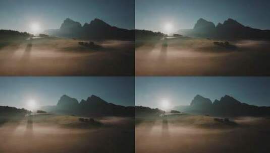 云雾里的山川特写高清在线视频素材下载