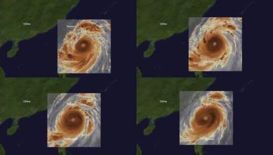 气旋向中国移动的气象图高清在线视频素材下载