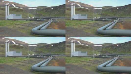 冰岛上的地热发电厂高清在线视频素材下载
