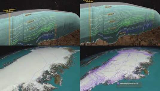 利用飞机监测北极冰层深度高清在线视频素材下载