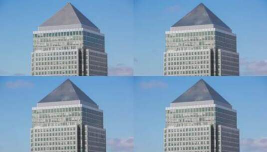 蓝天下的大楼顶端高清在线视频素材下载