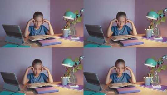 做作业的女孩高清在线视频素材下载