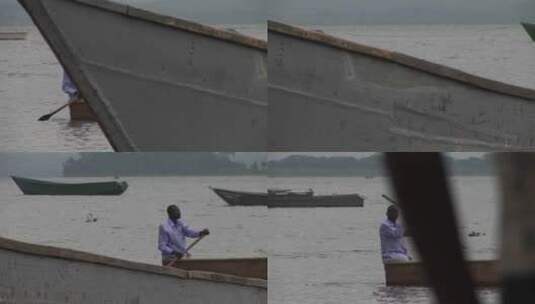 湖上划船的人高清在线视频素材下载