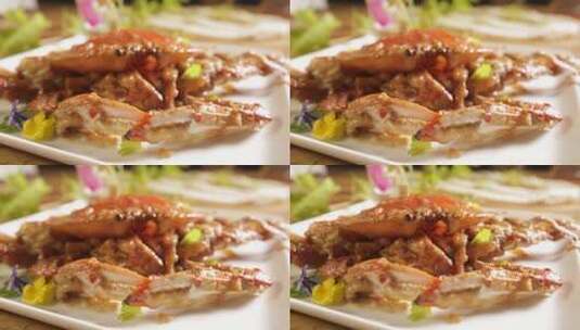 韩式年糕梭子蟹高清在线视频素材下载