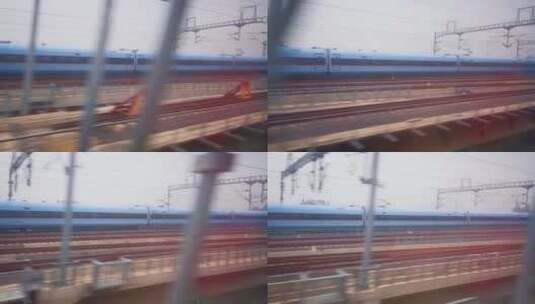 实拍 火车 窗外 风景 旅途高清在线视频素材下载
