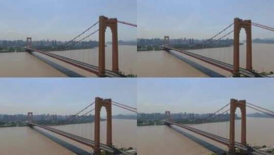 湖北宜昌城市江景桥梁航拍709高清在线视频素材下载