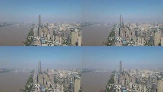 武汉绿地中心第一高楼商务建筑高清在线视频素材下载