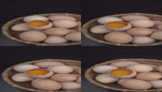 乡里土鸡蛋美食4k视频旋转展示高清在线视频素材下载