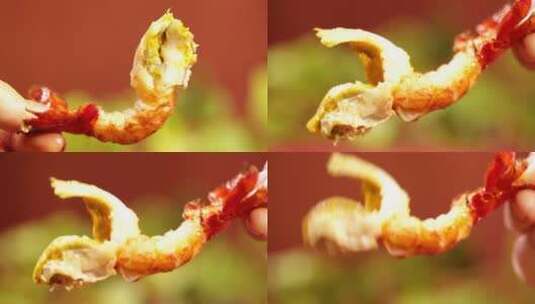 【镜头合集】剥出的小龙虾肉虾黄虾尾 (10)高清在线视频素材下载