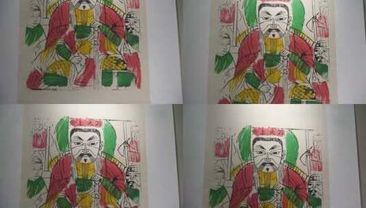 彩色绘画作品中的古代人物形象高清在线视频素材下载