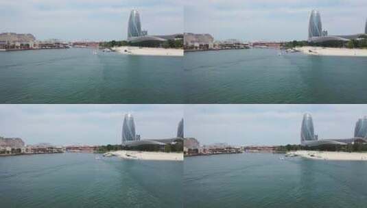 航拍海南省儋州恒大海花岛高清在线视频素材下载