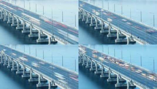 桥梁交通的快速时间流逝高清在线视频素材下载