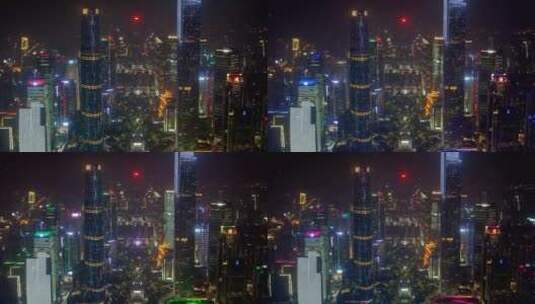 夜色中闪烁的城市建筑高清在线视频素材下载