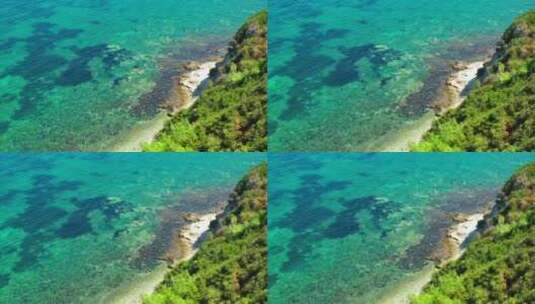 夏天有着晶莹剔透的海水的海岸高清在线视频素材下载