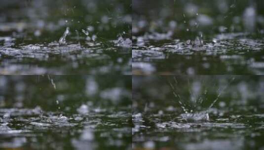 水滴滴落在水面上波纹涟漪高清在线视频素材下载