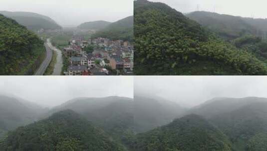 航拍浙江杭州萧山，富阳农村村镇的布局高清在线视频素材下载