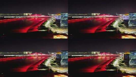 航拍湖北宜昌葛洲坝三江大桥高清在线视频素材下载