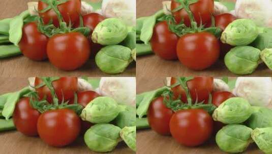 番茄、生菜和蘑菇高清在线视频素材下载