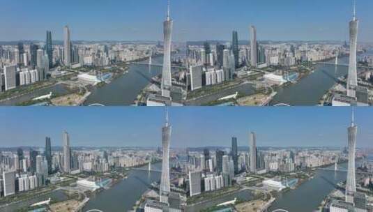 广州城市地标广州塔小蛮腰航拍高清在线视频素材下载