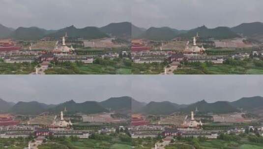 洛阳宫殿灵山寺宣传片建筑航拍高清在线视频素材下载