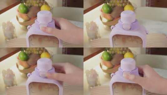 网红儿童水壶自制奶茶饮品高清在线视频素材下载