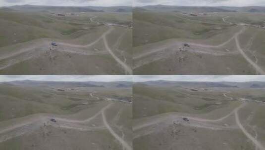 车辆跋山涉水穿越高原高清在线视频素材下载