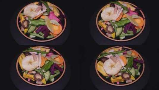 什锦综合蔬果干脱水蔬果冻干零食高清在线视频素材下载