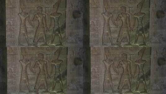 埃及神庙中的浮雕高清在线视频素材下载