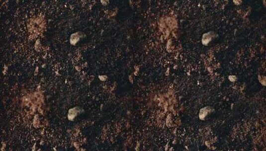 土壤震动翻起的特写镜头高清在线视频素材下载