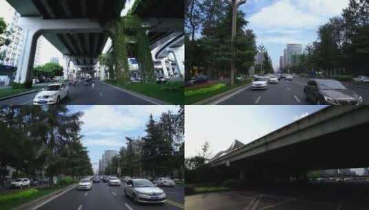 成都市区道路交通高架实拍素材高清在线视频素材下载