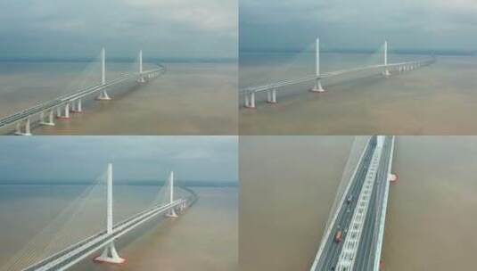4k 上海长江大桥 多角度多段素材组合高清在线视频素材下载