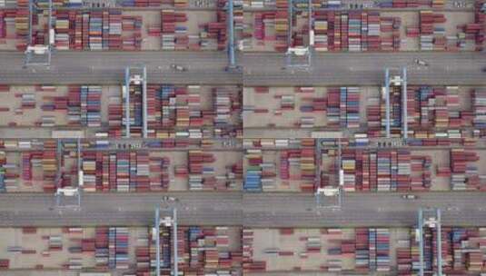 港口的集装箱高清在线视频素材下载