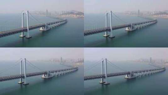 大连星海湾大桥航拍4K视频高清在线视频素材下载