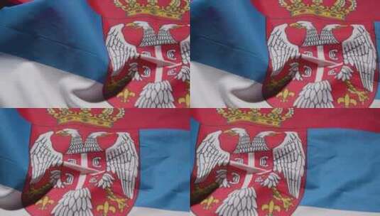 塞尔维亚国旗填充框架的特写工高清在线视频素材下载