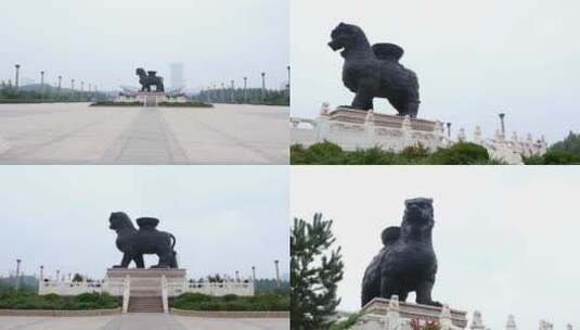 沧州狮城广场高清在线视频素材下载