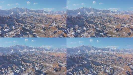 冬季祁连山脉雪景高清在线视频素材下载