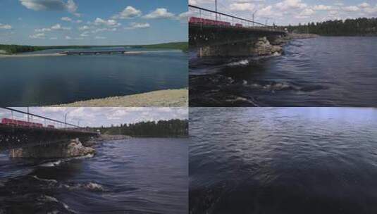 M1中俄边境线  河流 同江高清在线视频素材下载