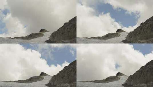 云层在山顶移动的延时镜头高清在线视频素材下载