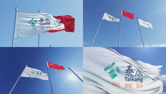 泰康保险集团股份有限公司旗帜高清在线视频素材下载