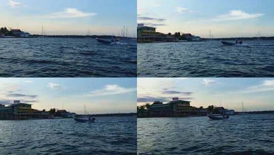 日落乘船在博卡斯德尔托罗加勒比巴拿马在日落1高清在线视频素材下载