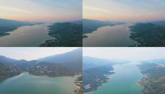 航拍郴州资兴东江湖合集4高清在线视频素材下载