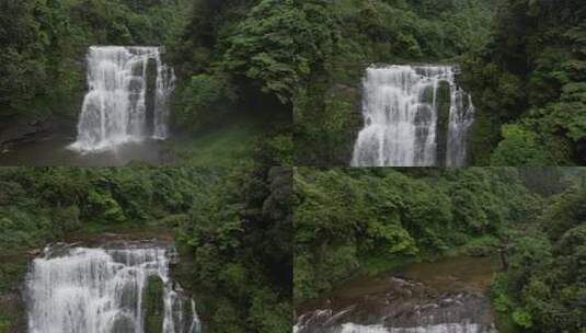 航拍雅安高叠洞瀑布美丽风景高清在线视频素材下载