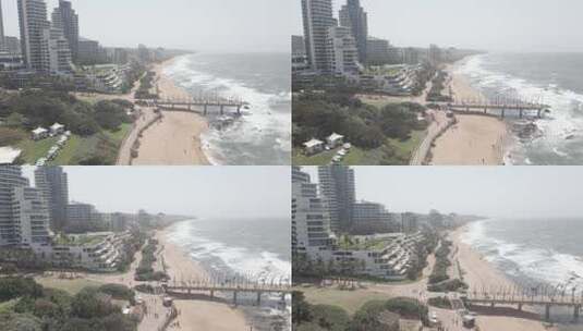 Umhlanga Bridge，海滩高清在线视频素材下载