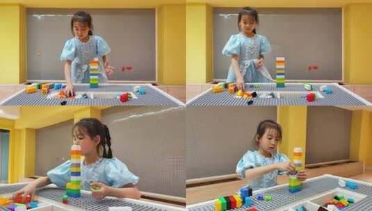 儿童玩乐高积木 亲子活动 智力开发高清在线视频素材下载