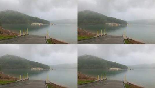 美国西弗吉尼亚州格拉夫顿雾蒙蒙的早晨，泰加特冒险湖高清在线视频素材下载