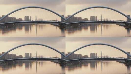 广州海心桥日出高清在线视频素材下载