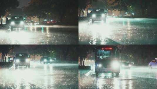 台州雨夜街景高清在线视频素材下载