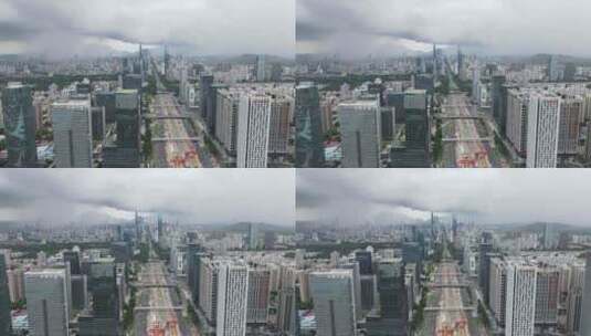 深圳深南中大道建筑工地交通航拍高清在线视频素材下载